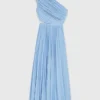 Vestito lungo plissettato asimmetrico Vestito lungo plissettato asimmetrico