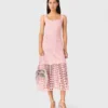 Vestito midi all’uncinetto con strass