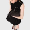 Vestito mini in maglia a coste e taffetà