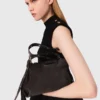Vestito mini in maglia a coste e taffetà