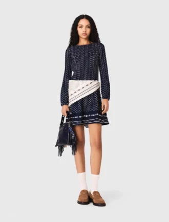 Vestito plissettato con stampa bandana