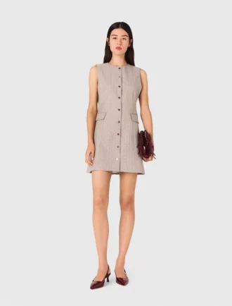 Vestito sartoriale con mini strass