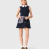 Vestito svasato con bordi a contrasto