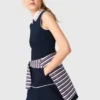 Vestito svasato con bordi a contrasto