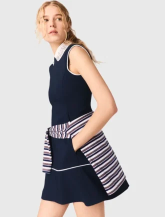 Vestito svasato con bordi a contrasto