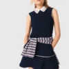 Vestito svasato con bordi a contrasto