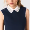 Vestito svasato con bordi a contrasto