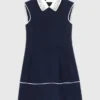 Vestito svasato con bordi a contrasto